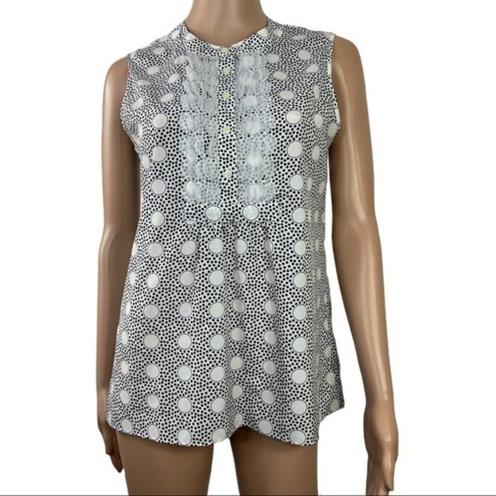 J.Crew top Sleeveless Women Black White Sz 2